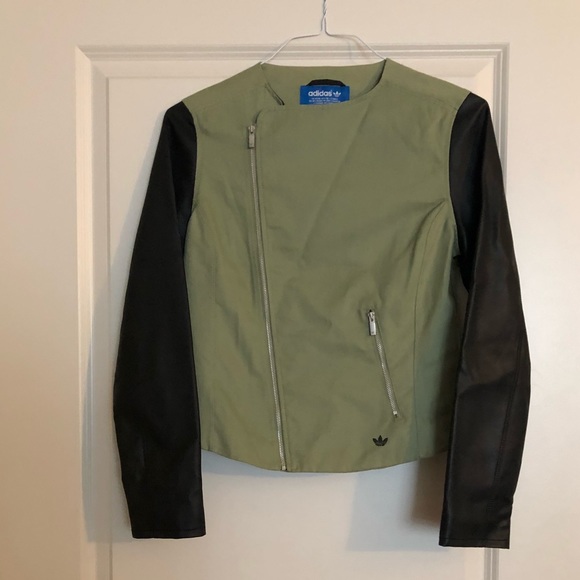 adidas jacket leather sleeves